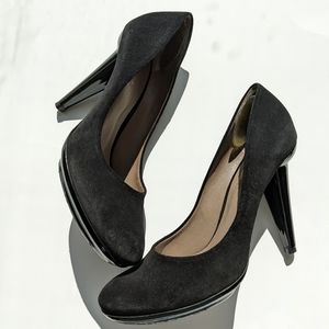 Bottega Veneta black suede heels